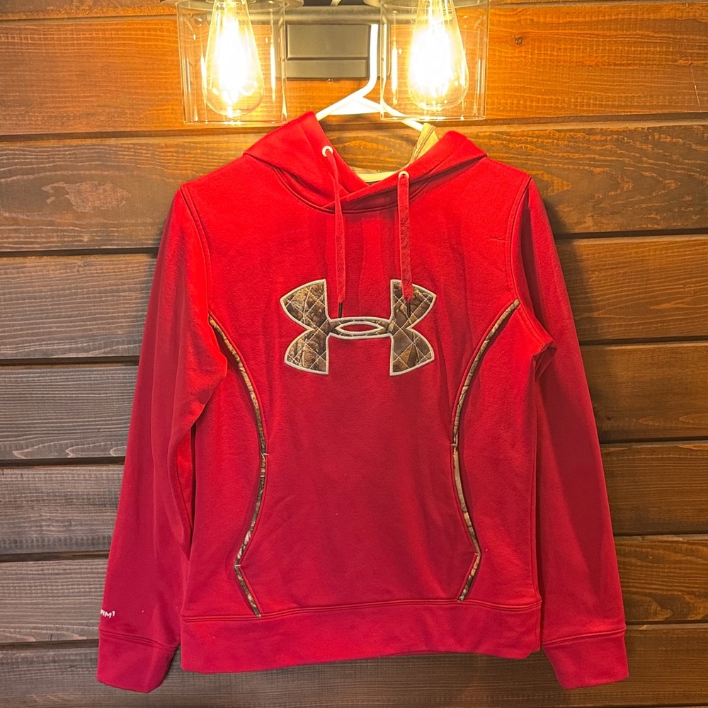 Under Armour Scarlet Hoodie with Camo Logo